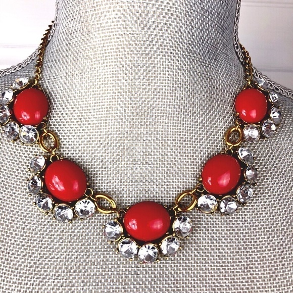RED STATEMENT PARTY NECKLACE #307 - Picture 1 of 1